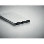 batterie portable en aluminium personnalisable argentee