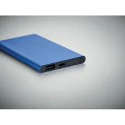 batterie portable en aluminium personnalisable bleu electrique