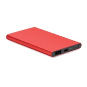 batterie portable en aluminium personnalisable metal rouge