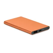 batterie portable en aluminium personnalisable orange USB A et C