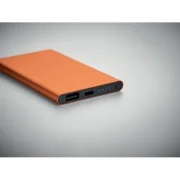 batterie portable en aluminium personnalisable orange temoin de charge