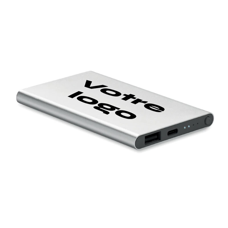 batterie portable en aluminium personnalisable