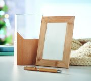 Cadre photo publicitaire personnalisable en bambou - Bois