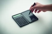 calculatrice publicitaire personnalisable avec tablette LCD - Noir