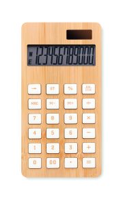 calculatrice publicitaire personnalisable en bambou - calculatrice publicitaire en bambou personnalisable - Bois