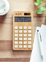 calculatrice publicitaire personnalisable en bambou - calculatrice publicitaire en bambou personnalisable - Bois