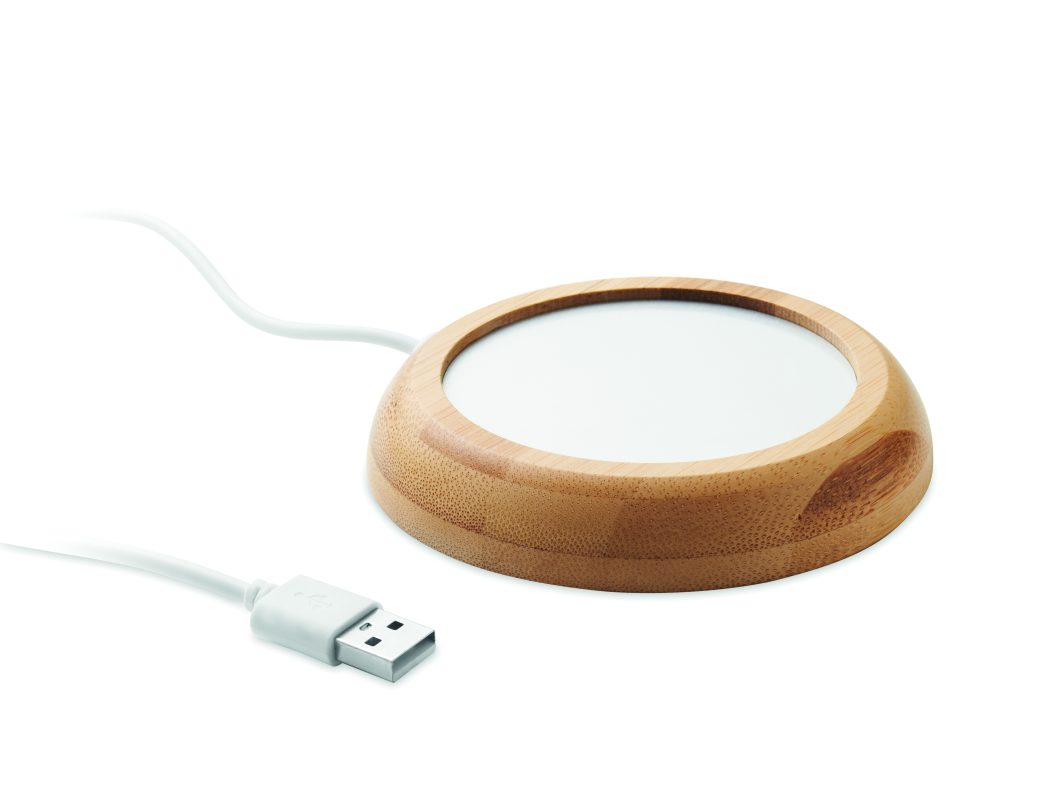 chauffe-tasse publicitaire en bambou personnalisable - Bois