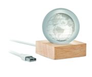 globe lumineux personnalisable en verre - Bois