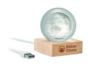 globe lumineux personnalisable en verre - Bois