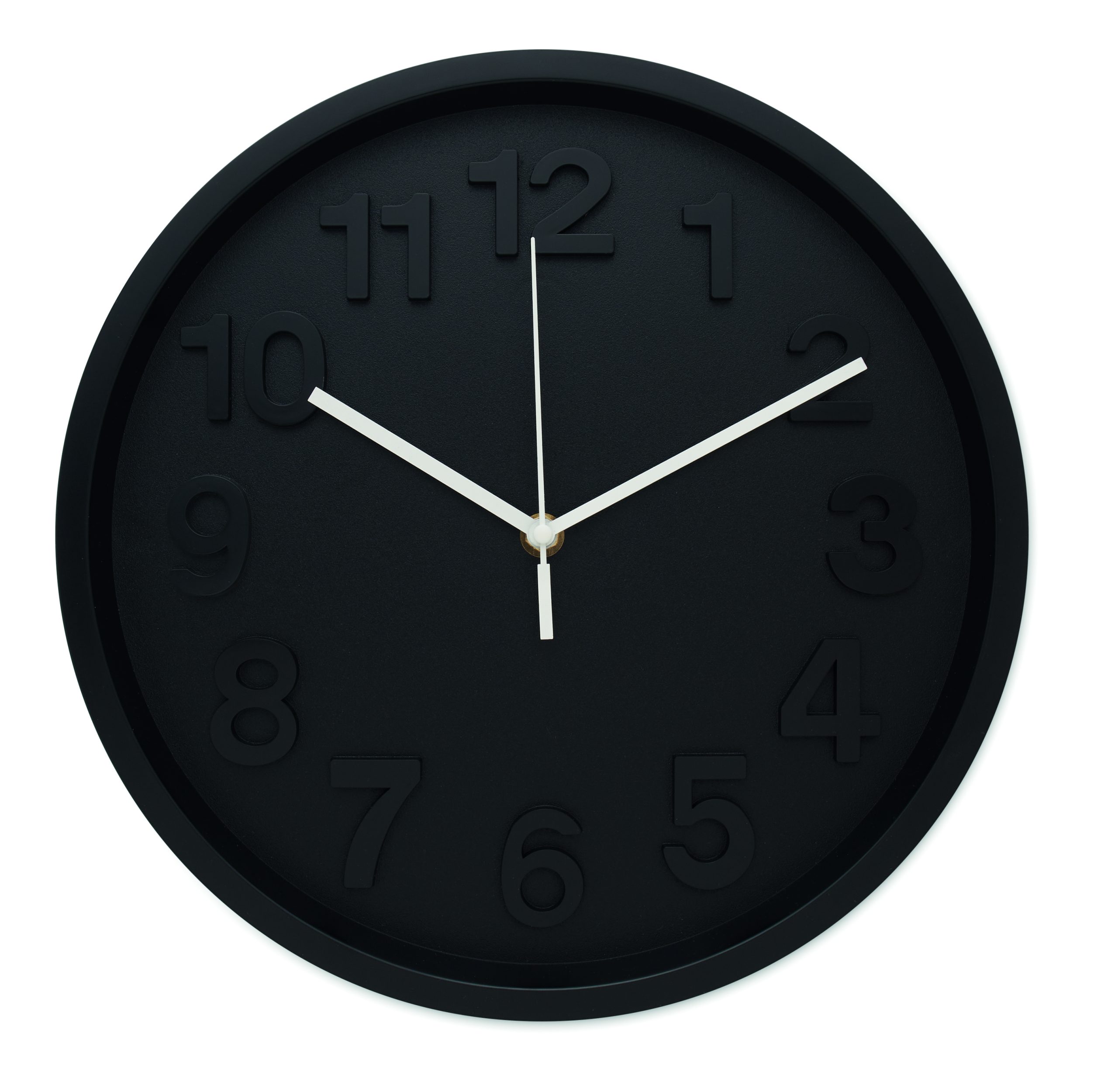 Horloge murale personnalisable en PP "MURO" - Noir horloge murale personnalisable pour promotions - horloge murale personnalisable publicité "MURO" - Noir - visuel variation