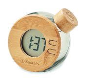 horloge personnalisable pour entreprise - horloge personnalisable en bambou DROPPY LUX - Gris Transparent
