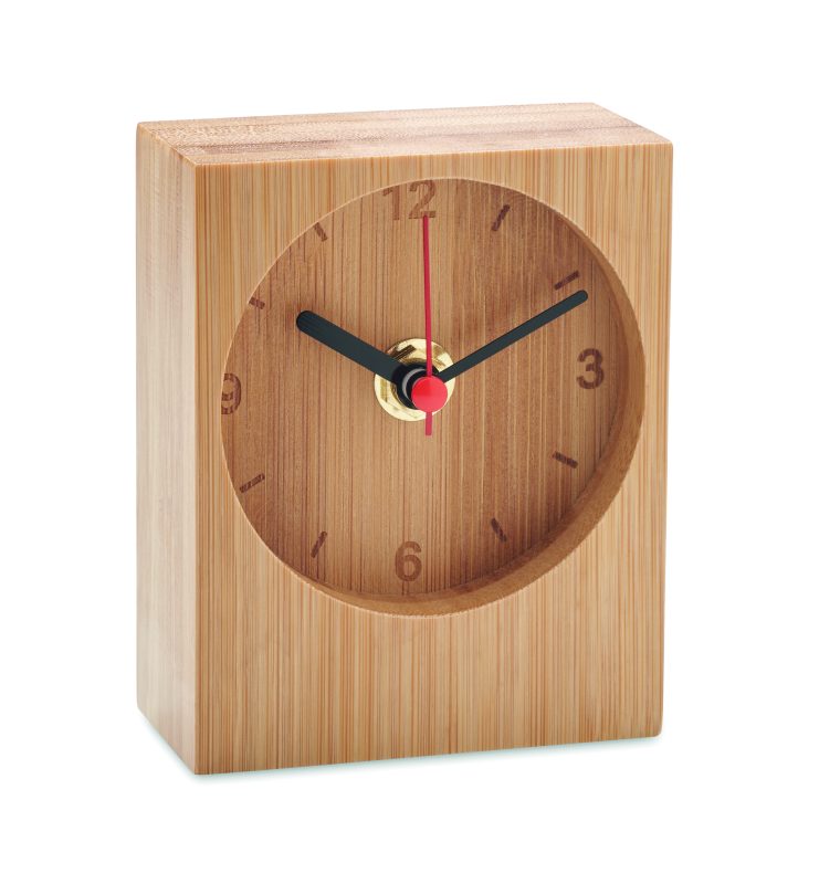 horloge de table personnalisable en bambou - Bois