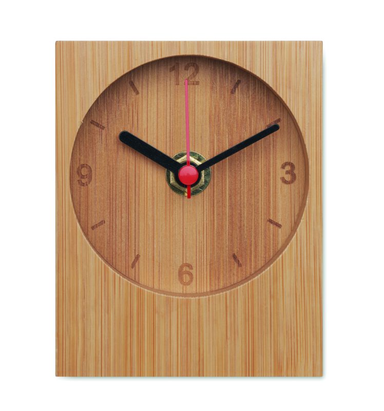 horloge de table personnalisable en bambou - Bois