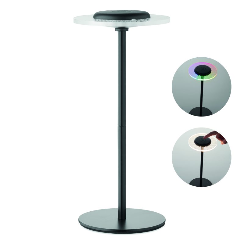 lampe publicitaire personnalisable - lampe rechargeable personnalisable RGB - Noir