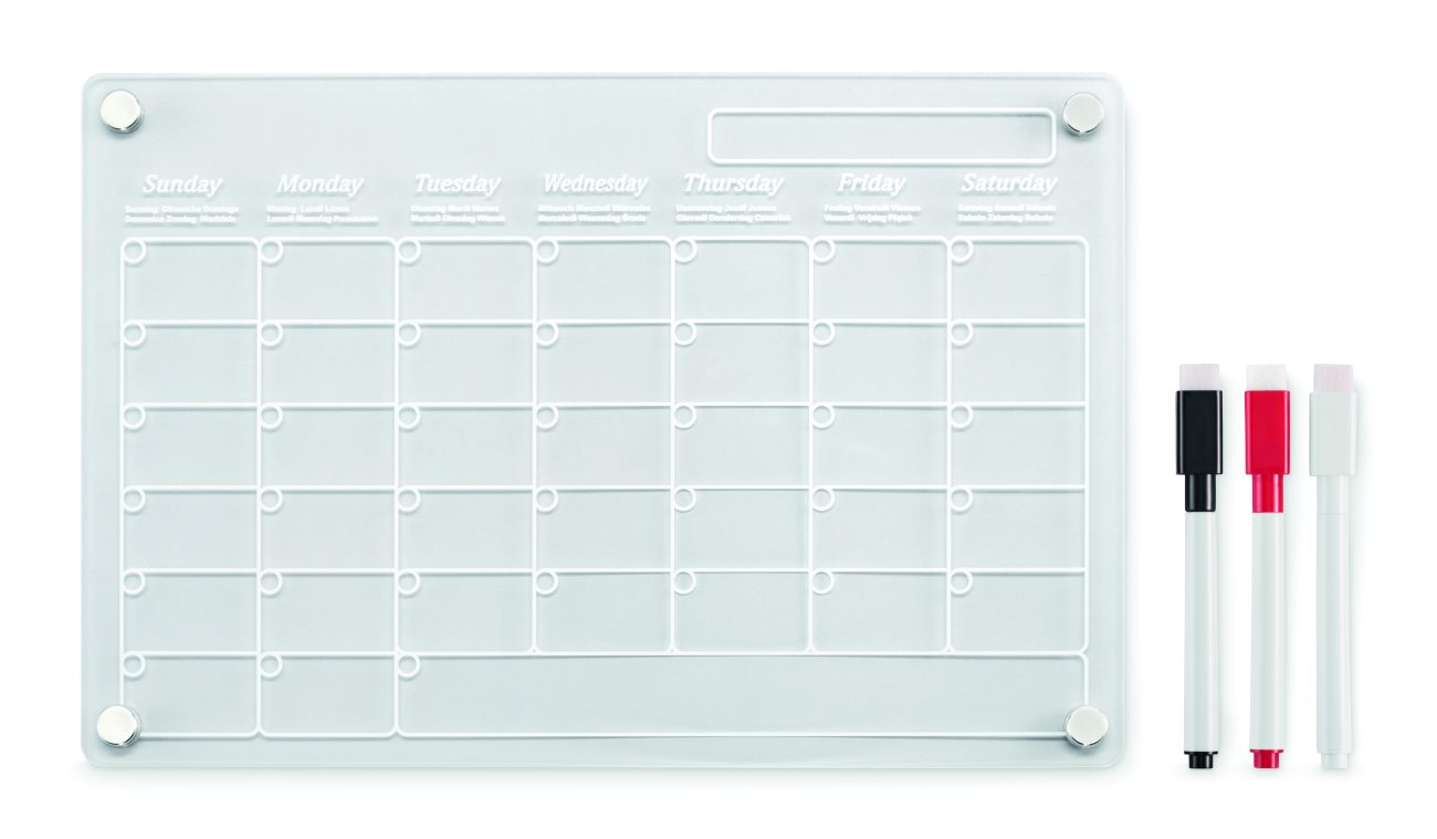 planning magnétique personnalisable A4 "PLANIT" - Transparent