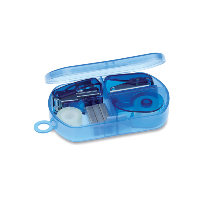 set de papeterie personnalisable pour entreprise - set de papeterie personnalisable BUROBOX - Bleu Transparent