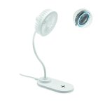 ventilateur de bureau personnalisable avec lumière LED - Blanc