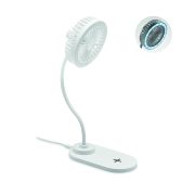 ventilateur de bureau personnalisable avec lumière LED - Blanc