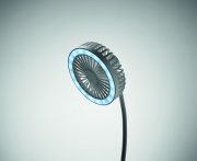 ventilateur de bureau personnalisable avec lumière LED - Blanc