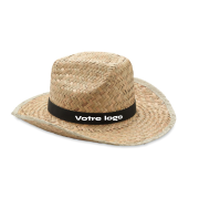 Chapeau de cow-boy personnalisable en paille "TEXAS"