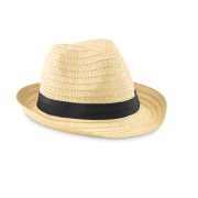 Chapeau de paille personnalisable BOOGIE - Noir - visuel variation